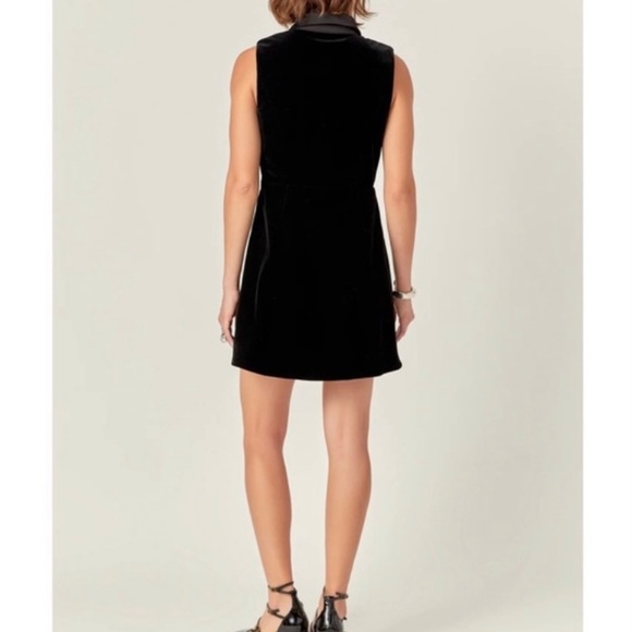 English Factory Anthropology Brand Black Velvet Mini Dress - Picture 3 of 7